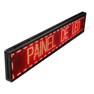 Imagem de Letreiro Led Painel Propaganda Digital Letras Em Vermelho Wifi Mensage