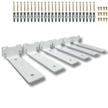 Imagem de Kit 6 Suportes De Parede 15cm Mão Francesa Para Prateleira Estilo Inve