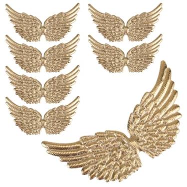 Imagem de TOPPERFUN 12 peças de asas de anjo decoração asas artesanato mini ângulo asa anjo patch artesanato pequeno patch asa acessórios decorações de Natal dourado dourado