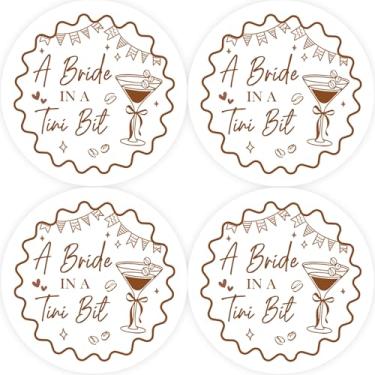 Imagem de 40 adesivos redondos A Bride in A Tini Bit Thank You, Espresso Margarita Bridal Shower Thank You Round Stickers, Martini Round Labels for Wedding/Bachelorette Party Favors