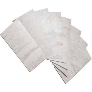 Imagem de Azulejo de PVC AULIGET Autoadesivo, de pedra sintética, ardósia escura com argamassa branca, 7,6 cm x 15 cm, azulejos para rodabanca de cozinha e banheiro, 4 unidades