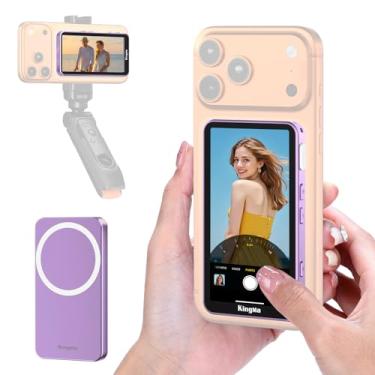 Imagem de King Ma Monitor de tela sensível ao toque, tela magnética para celular Vlog Selfie, sincronização da câmera traseira do iPhone, tela de selfie com obturador e controle de zoom, suporta gravação iPhone