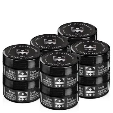Imagem de Kit 10 Pomada Para Cabelo Efeito Black Embaixador 85G