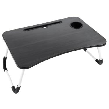 Imagem de Mesa para Notebook Multiuso, Madeira com Pés em Metal, 60x40x28cm, Preto/Branco Sortido, Design Moderno, Compacta e Portátil