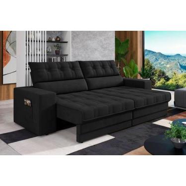 Imagem de Sofá Oscar Plus 2,30m Retrátil/Reclinável Suede Preto - Xflex - XFlex 