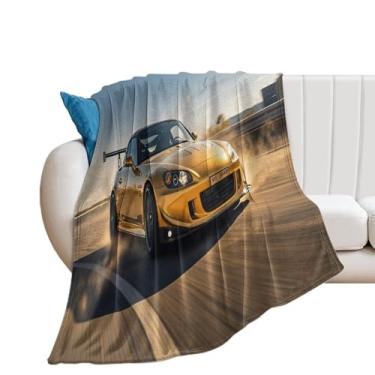 Imagem de HouLaiZhe Cobertor Super Macio Flanela Drifting Carro Esportivo S2000 JDM Cobertores de Refrigeração Leve para Sofá-Cama Cadeira Sofá Carro Viagem ao Ar Livre Leve Quente 101,6 cm x 152,4 cm
