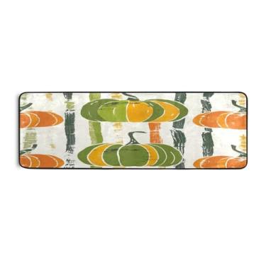 Imagem de Qilmy Tapete de corrida de abóbora colorido de Ação de Graças, 183 x 61 cm, antiderrapante, antifadiga, confortável, tapetes longos, para quarto, sala de estar, banheiro, corredores, entrywa469