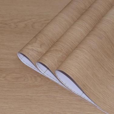 Imagem de Papel de parede TOTIO Castanho claro, grão de madeira, 40cm x 9m, auto