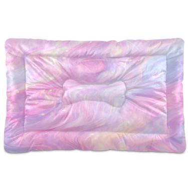 Imagem de Wassud Cama de cachorro pequena lavável com fumaça abstrata, tapetes para cães pequenos, tapete portátil macio para animais de estimação, cama antiderrapante para cães e gatos, almofada confortável