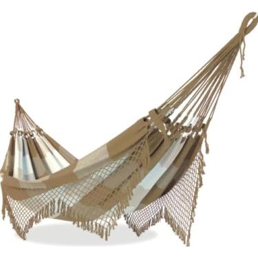 Imagem de Rede de Descanso Casal Dormir Grande Luxo Gigante(Caramelo com Cru Xadrez)