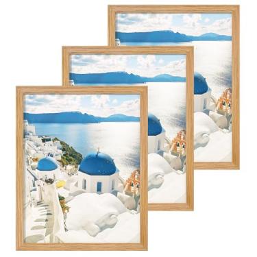 Imagem de Axeman Porta-retrato 28 x 35,5 cm, moldura de madeira de carvalho maciço, carvalho natural, 3 peças