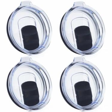 Imagem de Pacote com 4 tampas de copo de 850 g, tampas de substituição de controle deslizante magnético para YETI 30/907.2 g, caneca de 396.9 g e caneca de palha de 35/1,2 g, copo Ozark Trail, tampas de copo à