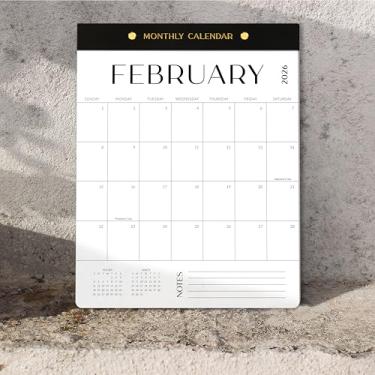 Imagem de Aesthetic Calendário vertical magnético 2025-2026 - Funciona de janeiro de 2026 a julho de 2026 - O calendário mensal perfeito para geladeira com designs mínimos para facilitar a organização