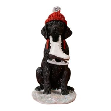 Imagem de Bothyi Miniatura de Cachorro Natalino, Decoração de Mesa Fofa em Resina, Enfeite para Cena de Vila Natalina, Marrom