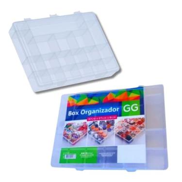 Imagem de Caixa Organizadora GG Multiuso com 20 Divisórias Ajustáveis | Organizador Grande para Parafusos, Bijuterias, Costura, Pesca, Ferramentas, Artesanato, Miçangas e Acessórios 37cm x 27cm