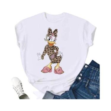 Imagem de Camiseta Feminina Oversized Kawaii Disney Minnie Mickey Mouse Estampad