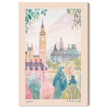 Imagem de Art Remedy Arte de viagem fofa em tela macia de Londres, envolvida em galeria, 40,6 cm x 61 cm