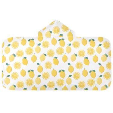 Imagem de Joisal Lemon Toalhas de banho para bebês de 2 a 4 anos toalha de praia com capuz 127 x 69 cm