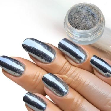 Imagem de Pó Cromado Chrome Mirror Kaisa Prata Holográfico