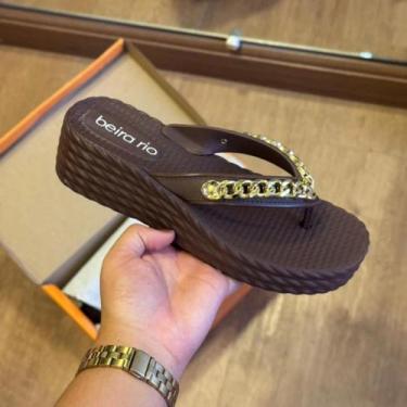 Imagem de Sandália Beira RIo GASPEA Corrente de Ouro 8561.103, Chocolate, 36