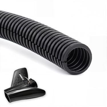 Imagem de ZhiYo Capa flexível para conduíte de fio automático de 20 m de 0,9 cm | Resistente ao calor de alta temperatura de -40F a 257F | Capa de plástico para fios e cabos elétricos