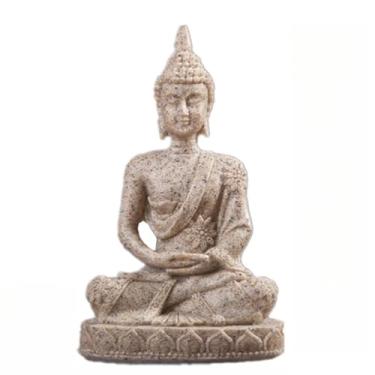 Imagem de FENNYYAR Estátua de Buda Escultura Budismo Fengshui, 11 cm 4,3 polegadas, Estatueta Meditação Interior Quarto Ornamento de Casa