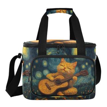 Imagem de Lancheira Cat Guitar Sky Blue Lancheira, lancheira pequena