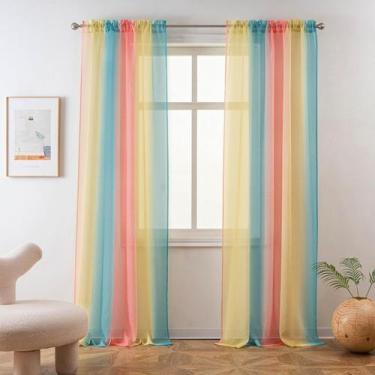 Imagem de Cortinas Yancorp Transparentes 2 Paneles 213 cm Largo Lino Unicornio