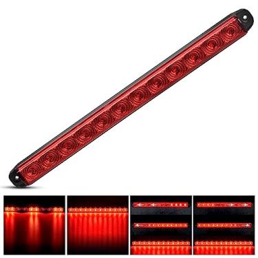 Imagem de Nilight Barra de luz LED para reboque de 40,6 cm, 12 LEDs, vermelho, sequencial, sequencial, sequencial, luz traseira, à prova d'água, barra de identificação para reboque de 12 V, caminhão de barco, trailer, trailer, 2 anos