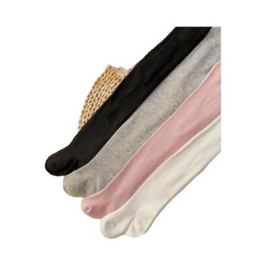 Imagem de 4 pares de meia-calça sólida série arco para meninas pequenas - NONE, 