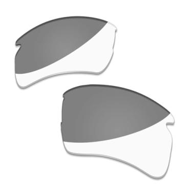 Imagem de LenzProse Lentes de reposição polarizadas de 1,5 mm para óculos de sol Oakley Flak 2.0 XXL OO9488 63 mm, antiarranhões | Ajuste perfeito, Claro a preto fotocromático não polarizado - 1,5 mm, 63mm