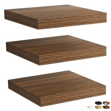 Imagem de Fun Memories Prateleiras flutuantes de madeira rústica para parede, economizam espaço, prateleiras montadas na parede para banheiro, quarto, sala de estar e cozinha, armazenamento e exibição elegantes