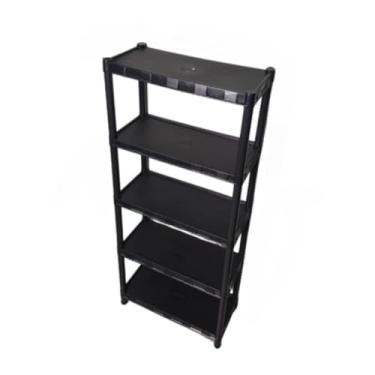 Imagem de Prateleira Estante Modular Multiuso com 7 Andares - Resistente, Ideal para Sala, Quarto, Cozinha e Escritório, Organização Prática de Objetos (5 Prateleiras,preto)