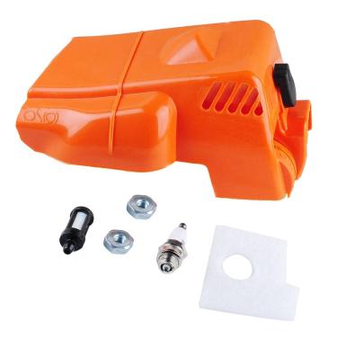 Imagem de B Blesiya Kit de filtro de ar com tampa de cilindro de motosserra de substituição de plástico para cortadores de ajuste ferramentas de substituição 1130 140 4709, 1130 124 0800, 1123 664 0501