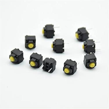 Imagem de Micro Switch 10 peças botão mudo 6 * 6 * 7,3 mm interruptor silencioso mouse sem fio com fio botão micro interruptor amarelo botão de pressão