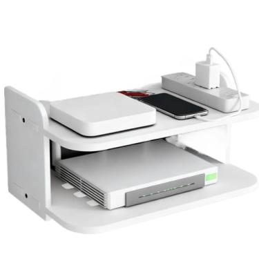 Imagem de 【MDF Durável】Prateleira para Roteador – Suporte Invisível na Parede, Acomoda TV/Modem/Video Game!(1 unidade)
