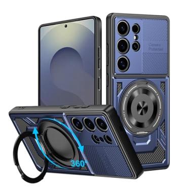 Imagem de Capa para Samsung Galaxy S25 Ultra 5G, Gase de telefone para Samsung S25 Ultra com Mag-Safe, capa protetora híbrida de proteção militar TPU com suporte de anel de metal de 360°, capa S25 Ultra à prova