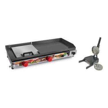 Imagem de Chapa Chapeira De Lanches Hot Dog Porções Borda Alta 70x30 Profissiona