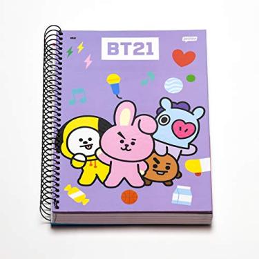 Imagem de Caderno Espiral Capa Dura Universitário 10 Matérias BT21 Lilás FSC 160 Folhas, Jandaia