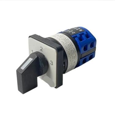 Imagem de Interruptor giratório universal de transferência 10A, 3 posições, 2 polos, fonte de alimentação, um de três seletores de controle de sinal LW26-10/2, 1 peça (painel branco)
