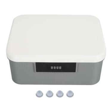 Imagem de Tronco de armazenamento com fechadura de capacidade Ainoli 9L para arquivos Organizador de documentos Caixa de travamento de armazenamento com senha de camada dupla (Cinza)