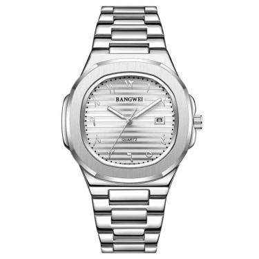 Imagem de Relógio de luxo Bangwei aço inoxidável quartzo 8821