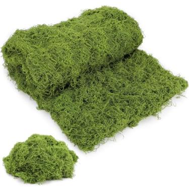 Imagem de Ovveroche Tapete de musgo falso para artesanato 99 cm x 99 cm com tecido de base para plantas e 100 g decorativo artificial musgo verde grama sintética para plantadores, artesanato faça você mesmo