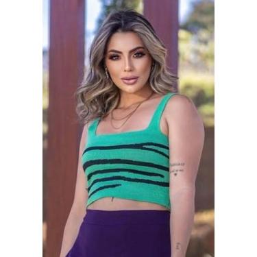 Imagem de Cropped Tricot Alça Detalhe Zebra F081 - Ala, Lilás, U