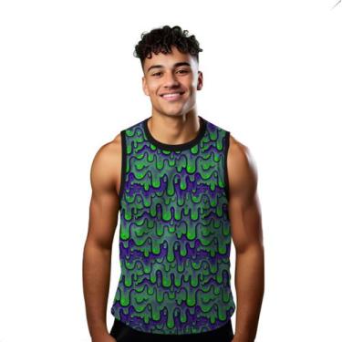 Imagem de Camiseta Algodão Regata Verão Estilo Moda Praia Gosma Verde Neon 771, 