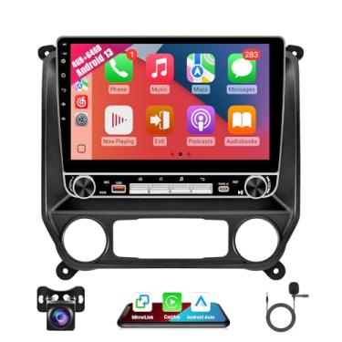 Imagem de Leadfan Rádio automotivo 4G + 64G para Chevy Silverado GMC Sierra 2014 2015 2016 2017 2018 estéreo, tela de botão duplo de 25.7 cm para Silverado Carplay Android Auto, câmera de backup GPS Bluetooth