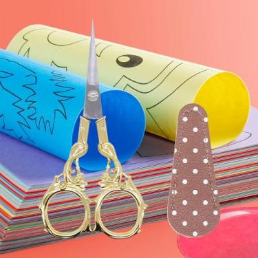 Imagem de Tesoura de costura pequena de 11 cm com bainha protetora de couro PU, adequada para projetos DIY de ponto cruz e artesanato diário para corte de linha de tecido