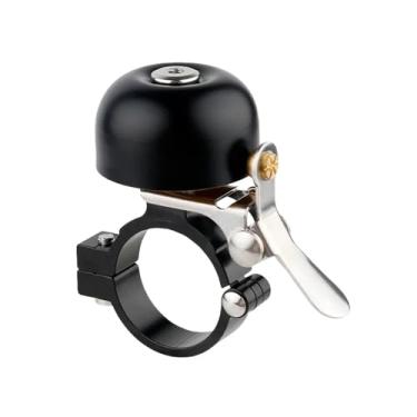Imagem de Anel de latão de bicicleta 35mm, sino anodizado, som de aviso de áudio para ciclismo, sino de bicicleta de estrada mtb, mão esquerda e direita(Black 1 PC)