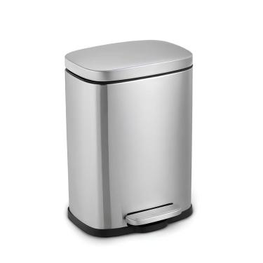 Imagem de Lixeira De Pedal Compacta Em Inox 5l Com Balde Removível Para Ambientes Modernos
