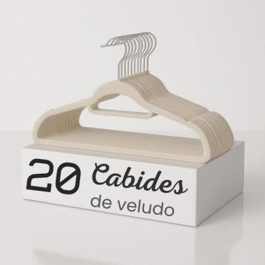 Imagem de Kit 20 Cabides Adulto Veludo para Roupas Antideslizante Giratório - Br